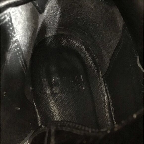 Start Weitzman Boots Black Leather Knee High Patent Leather Block Heel Size 9 - Picture 9 of 16